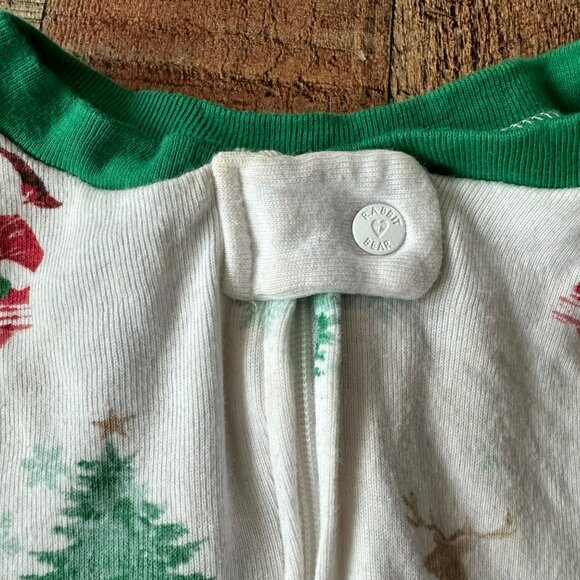 Rabbit + Bear Long Sleeve Christmas Pajamas Zip Front Organic Cotton 24 months - Picture 6 of 9